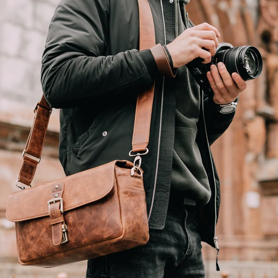 leather camera bag